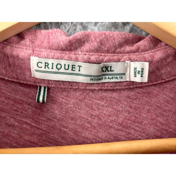 Criquet Men’s XXL Pink Heather Pocket Polo Shirt Soft Cotton Austin TX - Picture 2 of 6